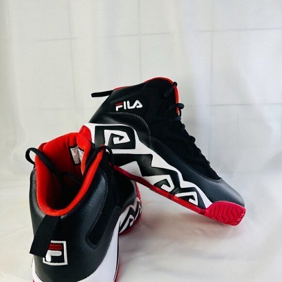 Fila Mens MB Black Lace Up Mid Top Athletic Basketball Shoes Size US 9 - Picture 6 of 12